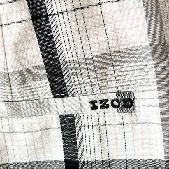 Izod Golf Skort Athletic Skirt Plaid Woman size 14 white gray - Picture 6 of 12